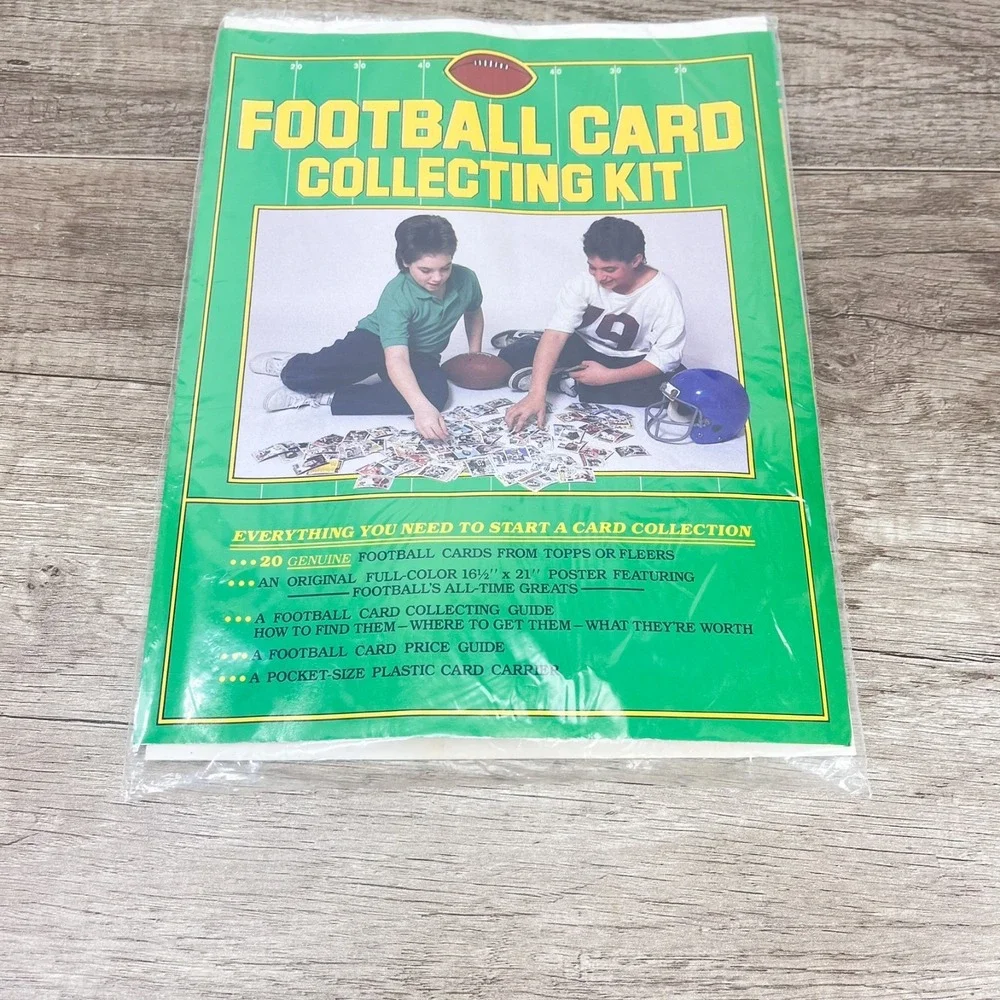 Rare 1987 Football Card Collecting Kit‎ w/ 20 Cards, Poster, Guide etc Open